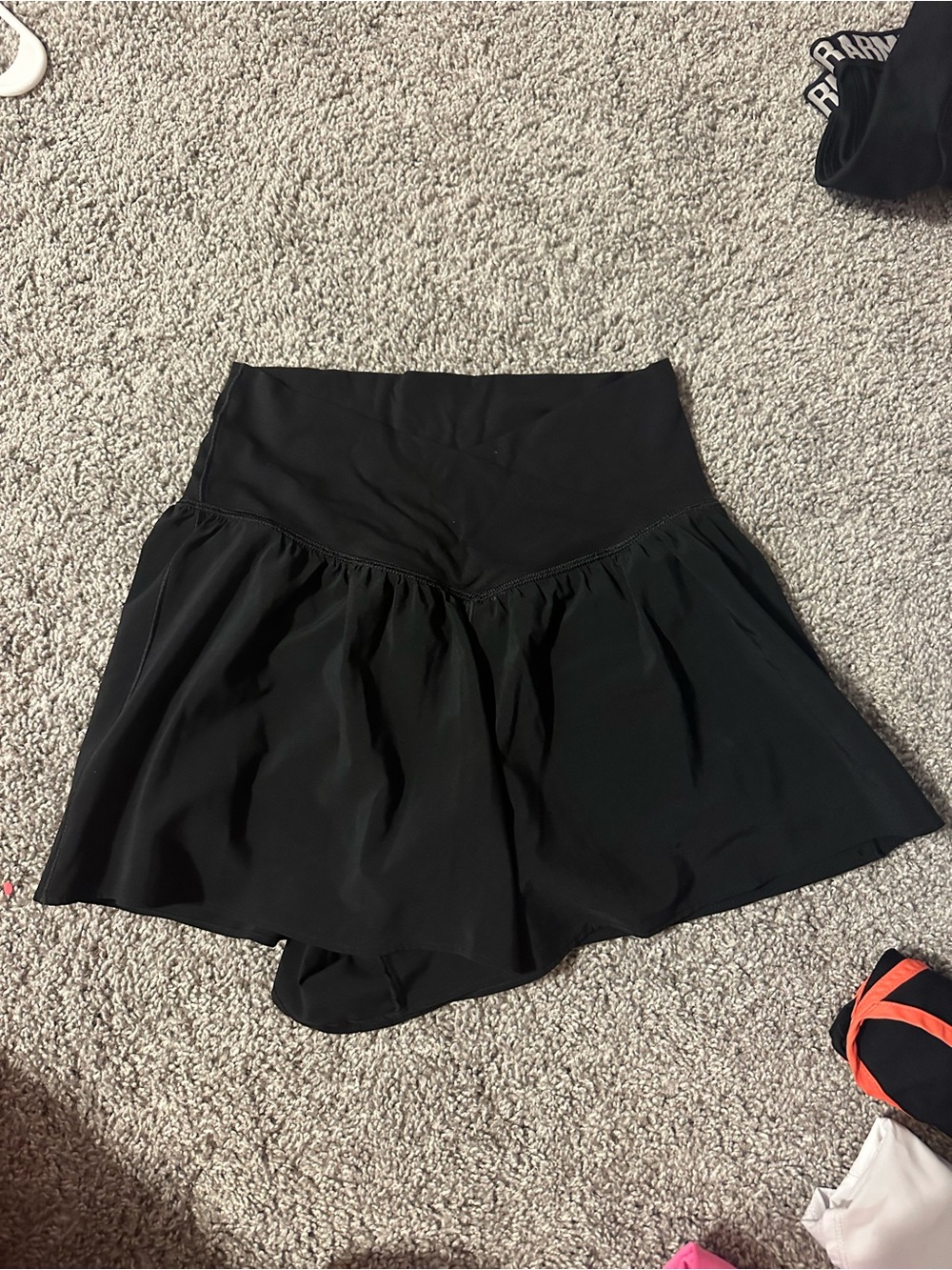 aerie Black Athletic Skort with High Waist
